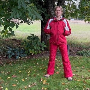 Ski Insulated Columbia Red and White Women's Jacket and Pants Size Small